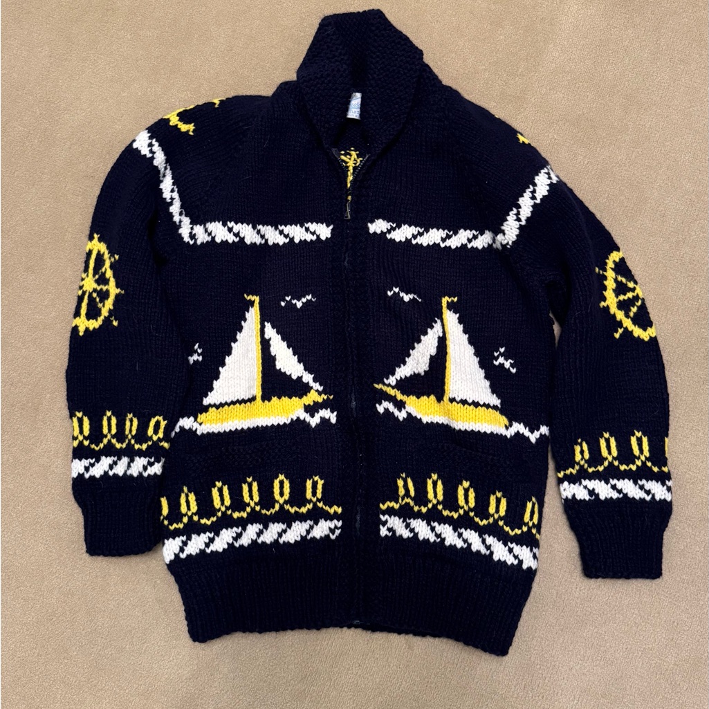 Navy Blue And Yellow Nautical Sweater